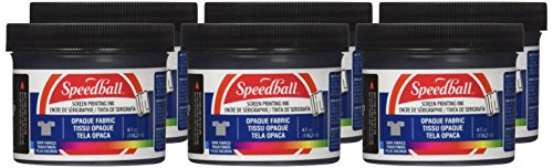 Speedball Fabric Screen Printing Ink Starter Set, Opaque, 6-Colors, 4-Ounce Jars, Silver, Raspberry, Blue Topaz, Citrine, Pearly White, and Black Pearl for T-Shirt and Silkscreen Printmaking