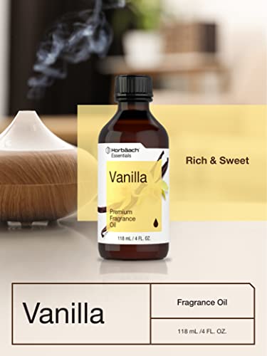 Vanilla Fragrance Oil | 4 fl oz (118 ml) | Premium Grade | for Diffusers, Candle and Soap Making, DIY Projects & More | by Horbaach