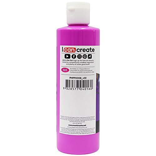 MONT MARTE Premium Pouring Acrylic Paint, 240ml (8.11oz), Magenta, Pre-Mixed Acrylic Paint, Suitable for a Variety of Surfaces Including Stretched Canvas, Wood, MDF and Air Drying Clay.