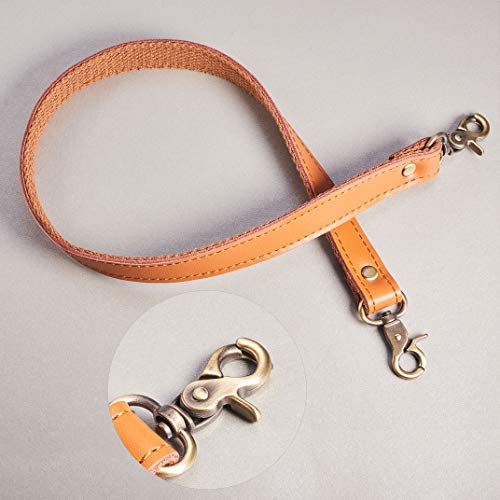 PH PandaHall 2 pcs 22" Brown Leather Purse Strap Replacement Handles 20mm Wide Handbags Shoulder Bag Strap with Antique Bronze Swivel Lobster Buckles for Underarm Bag Purse Handle Bags