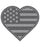 Rhinestone Genie American Flag Heart 8"-1 Color Magnetic Rhinestone Template, Black