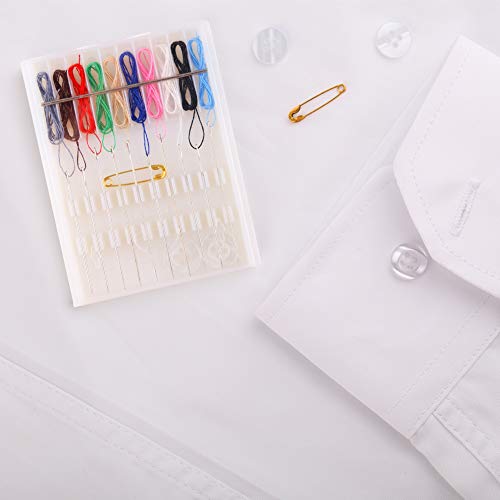 WXJ13 4 Boxes 40 Pieces Pre Threaded Needle Kit Ten Kinds of Lines with Pin Button Plastic Sewing Kit