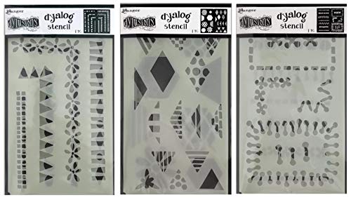 Dylusions by Dyan Reaveley Dyalog Frame It, Stitch It and Quilt It Stencils - Bundle of 3 Items