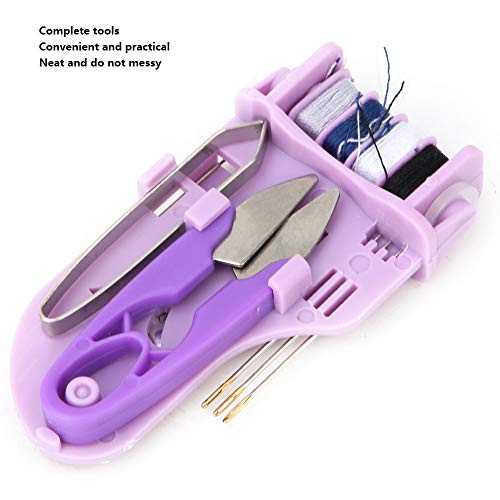 Christmas Carnival Sewing Tools Kit Mini Exquisite Sewing Travel Kit, Sewing Kit Box, Home Use(Purple)