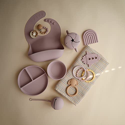 mushie Silicone Suction Plate | BPA-Free Non-Slip Design (Soft Lilac)