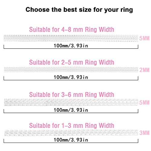 Ring Rubber Size Adjuster for Loose Rings Invisible Ring Guard for Women Meiduoduo 4 Size Clear Plastic Wide Thin Band Resizing Ring Resize Make Ring Smaller Without Resizing for Men