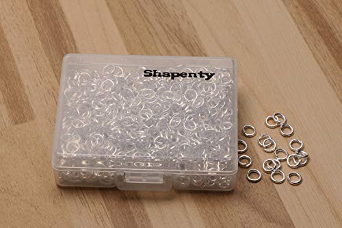 Shapenty 1000PCS Silver Plated Iron Open Jump Rings Connectors Bulk for DIY Craft Earring Necklace Bracelet Pendant Choker Jewelry Making Findings and Key Ring Chain Accessories (Silver, 4mm)