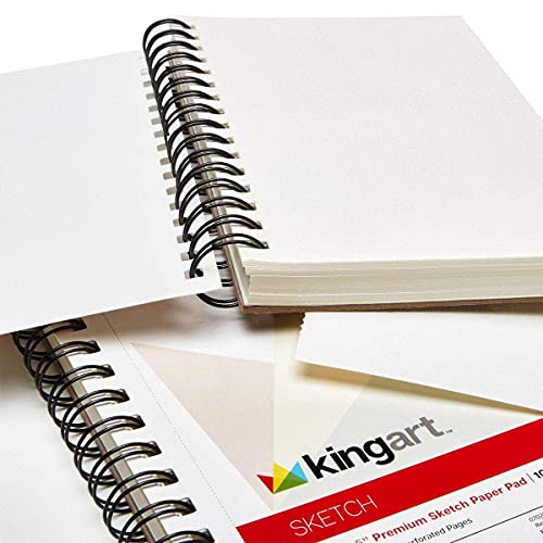 KINGART Pad, 60 Lbs. (90G), 5.5" X 8.5", 100 Sheets, 2-Pack Sketch Paper, (Pack of 2), White 2 Piece