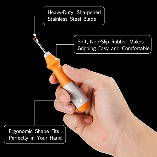 Mudder 5 Pieces Colorful Seam Ripper Large Stitch Ripper Sewing Tool Ergonomic Thread Remover Tool with Handy Handles for Sewing Crafting Embroidery, 5 Colors
