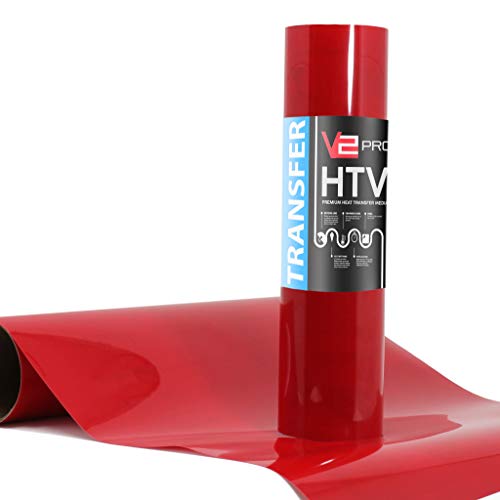 V2 Pro Heat Transfer Vinyl Film HTV Roll (Red, 12" x 60")