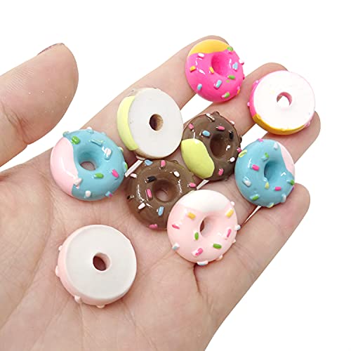 Honbay 30PCS Slime Charms Flatback Resin Charms Donut Embellishments for Scrapbooking, Hair Clip, Phone Case, DIY Crafts