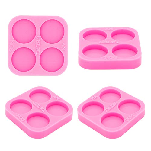 Super Shiny 1.5 inch Silicone Mold for DIY Round Circle Phone Grip Resin Mold, Phone Socket Molds for Epoxy Resin, 4-Cavity Silicone Mould for DIY Resin Casting Jewelry Making Badge Reel Mold