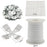 Candle Wick Roll, RAPUDA 200 Ft 24 PLY Braided Wick Spool, 2 Pcs Metal Candle Wick Holders,100 Pcs Metal Sustainer Tabs, 60 pcs Candle Thread Stickers for Candle DIY Craft Making