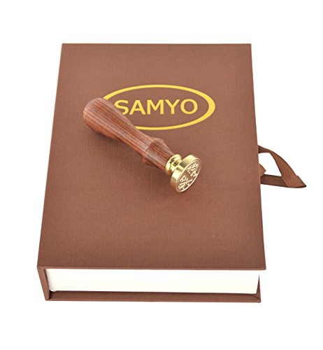 Samyo Wax Seal Stamp Kit Retro Creative Sealing Wax Stamp Maker Gift Box Set Brass Color Head with Vintage Classic Alphabet Initial Letter (R)