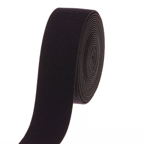 Cotowin 1 1/4 inch Black Plush Elastic,Soft Comfortable Sewing Elastic - 3 Yards