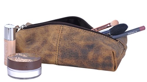 KomalC Leather Zip-Lock Cosmetic Makeup Pouch Bag Pen Pencil case **SALE**