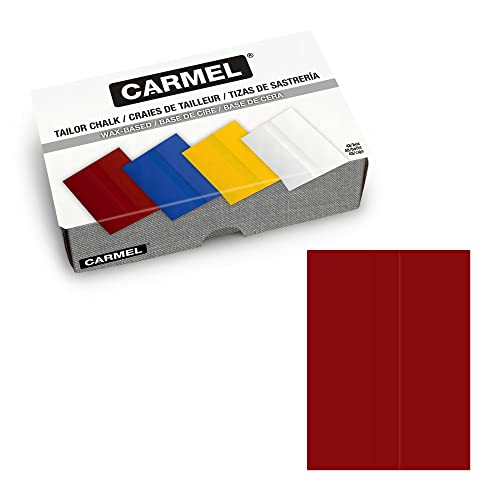 Carmel Tailors Chalk, Box of 48 (Red), Super-Glide Tailor Crayon, Wax-Based Fabric Chalk
