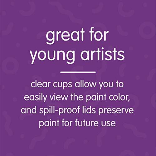 Colorations No-Spill White Lid Paint Cups for Kids Value Classroom Pack Painting Supply (10 pack), Model:10WPC