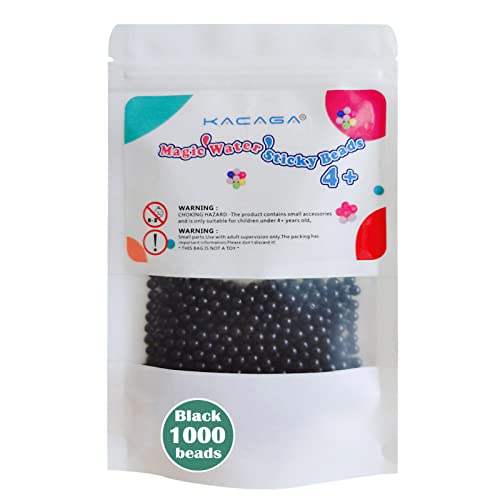 Water Fuse Beads Refill Pack 1000 Black Beads Creative Magic Water Sticky Beads Art Crafts Toys for Kids Beginners