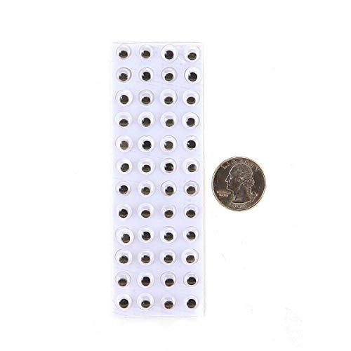 Hygloss Products Plastic Eyeball Googly Eyes for Arts & Crafts-Stick-on-Self-Adhesive-Resealable Bag-Total of 96 Pcs, 7 mm, Black