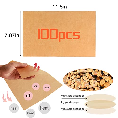 BABORUI 100Pcs Polymer Clay Baking Paper, Reusable Greaseproof Paper Polymer Clay Tools, Non-Stick Clay Oven Bake Liner Mat for Polymer Clay Cutters DIY Polymer Clay Craft