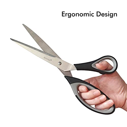 Scissors, Craft Scissors, All Purpose Scissors for Office Home School Sewing Fabric Students Teacher Art Craft DIY Supplies, Sharp Blade, Soft Grip Handle, 3 Pack 6"/8"/10"