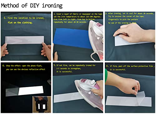 1" Safety Heat Transfer Vinyl Film DIY Silver Reflective Iron on Fabric Clothing Tape M21 (1" x 33ft)