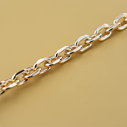 HEEHEE 59.1 Inches Mini Purse Chain Strap Delightful Extending Durable DIY Iron Flat Chains Replacement Straps with Buckles Wide 7mm Thick 2mm Gold 1 PCS for Handbag Shoulder Cross Body Wallet