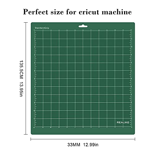 REALIKE Variety Cutting Mat for Cricut Maker 3/Maker/Explore 3/Air 2/Air/One,StandardGrip/LightGrip/StrongGrip/FabricGrip Multiple Adhesive 12x12 inch Cricket Cut Mats for Cricut 5 Pack
