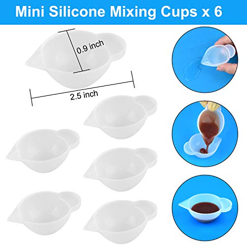 Coopay Silicone Resin Measuring Cups Tool Kit- 100ml Silicone Measuring Cups, Silicone Mixing Cups, 3ml Plastic Transfer Pipettes, Finger Cots, Mixing Sticks and Silicone Mat for Making Handmade Craft