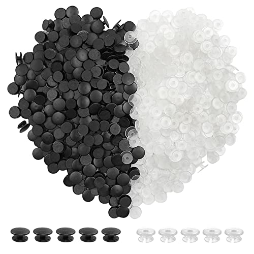 500 PCS Buckle Plastic Button, SourceTon 2 Colors Shoe Charm Buttons Round Buttons DIY Shoes Charm Accessories for Flat Shoe Charms and Wristband Charms Back DIY Ornaments