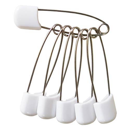 Otylzto 70PCS Plastic Safety Pin 2inch Stainless Steel Pins No Rust, Safety Locking Baby Cloth Diaper Nappy Pins 2.2Inch