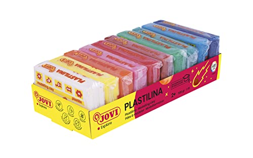 Jovi - Plastilina Pack, 100% Vegetable-Based Modelling Clay, 10 Bars of 50 Grams, Assorted Colors, Gluten Free (70/10S)