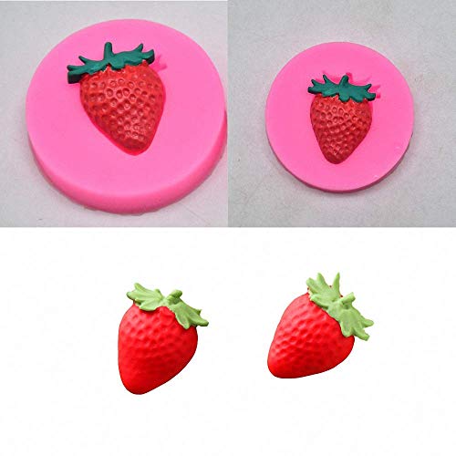 3Pcs/Set Strawberry Fondant Gumpaste Mold Silicone Chocolate Candy Mold for Cupcake Cake Decoration Handmade Soap Embeds Polymer Clay Resin Mold