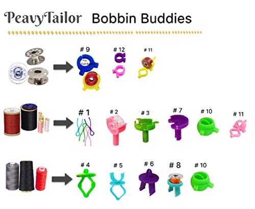 PeavyTailor Bobbin Holder 100Pcs Bobbin Clips Spool Huggers for Sewing Machines Thread Organizing. The Bobbin Clamps, peels Thread Huggers are Sewing kit Organizer to Avoid unwinding Thread Tails.