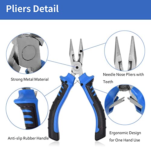 Jewelry Pliers 8Pcs Set, Jewelry Making Tools, Mini Precision Pliers Kit with Wood Pallet, Needle Nose Pliers, Wire Cutters, Diagonal Pliers etc. Pliers for Jewelry DIY Crafting Beading Repairing