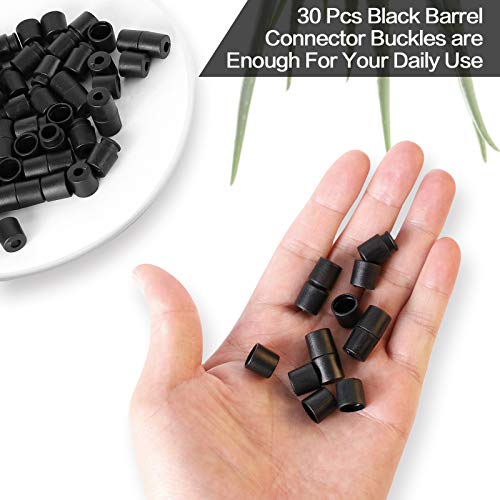 Inovat 30 Pairs of Black Color Barrel Connector Buckle for DIY Outdoor Paracord Lanyard/Necklace