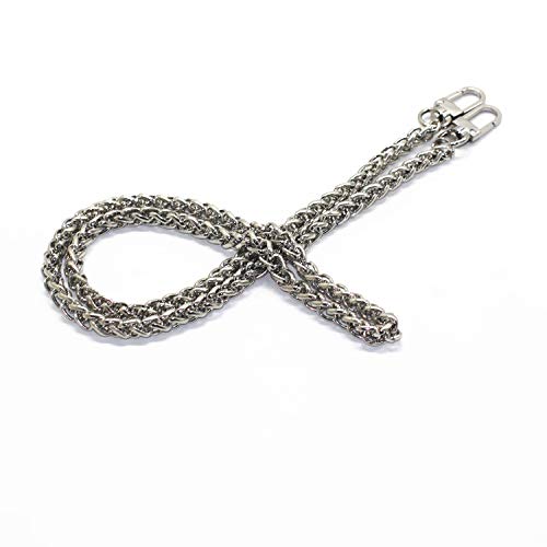 Model Worker Iron Lantern Chain Strap Handbag Chains Purse Chain Straps Shoulder Cross Body Replacement Straps with Metal Buckles (Silver, 31.5")