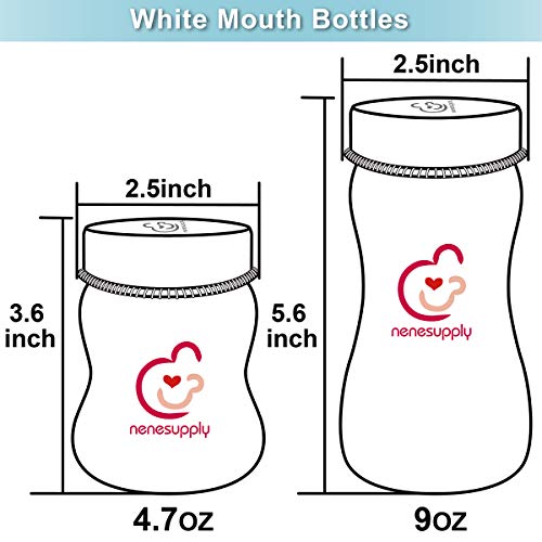 Nenesupply 9oz Wide Neck Breast Pump Bottles Use as Bottles for Pumping with Spectra S1 Spectra S2 9 Plus Breast Pumps. Pump Bottles for Spectra Pump. Breastmilk Storage and Collection Bottles