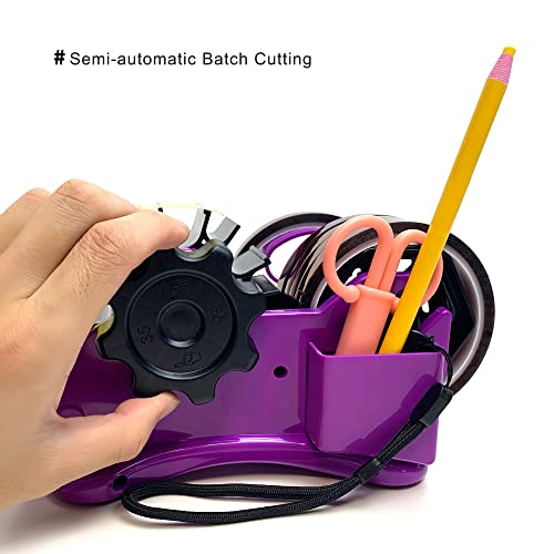 FINFINLIFE Heat Tape Dispenser Purple Multi-Roll 6 Pcs Set, PreCut 1. 4'' Pieces for Heat Press or Mug Press Machine, 1+3'' Core, Semi-Automatic Tape Dispenser with Compartment Slots