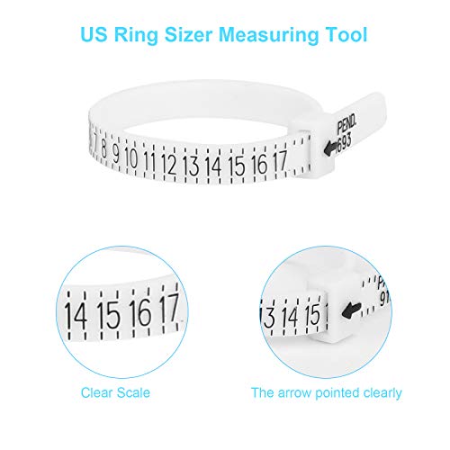 Ring Sizer Measuring Tool, Aluminum Ring Mandrel, 27 Pcs Premium Metal Ring Measurement Tool, Mens Womens Finger Gauge, 4 Sizes Ring Stick, 4 Pcs Polishing Cloth, US Ring Sizing Kit, by UUBAAR