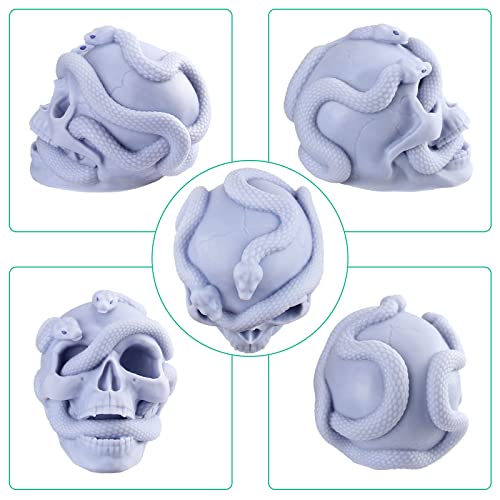 3D Snake Skull Silicone Mold for Resin Large