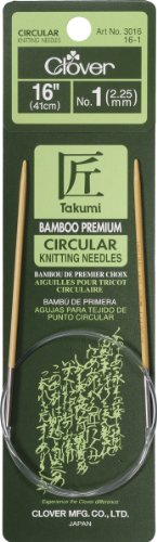 Clover Bamboo Circular Knitting Needles Takumi, 16-Inch Size 01