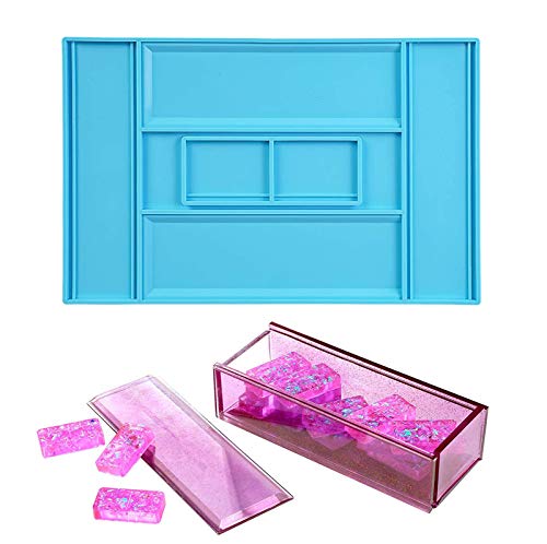 Dominoes Storage Box Resin Mold, BetterJonny Dominoes Box Molds Epoxy Resin Casting Mold Silicone Mold Case for DIY Dominoes Jewelry Gifts Box Home Decoration