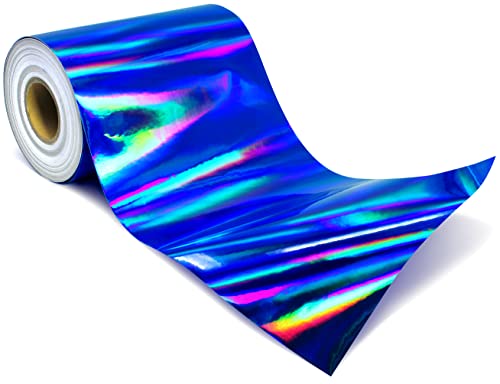 VViViD Blue Holographic Chrome DECO65 Permanent Adhesive Craft Vinyl 15 Feet x 12 Inches Roll