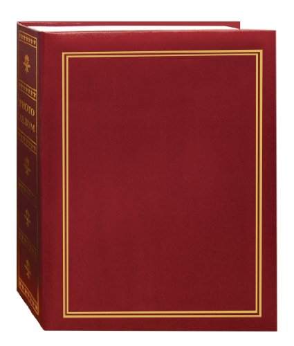 Pioneer Photo Album Book Style Bound Photo Album with Gold Accents, Holds 208 4x6" Photos, 2 Per Page, Burgundy