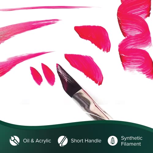 Silver Brush Limited 2512S3/8 Ruby Satin Dagger Striper Brush for Fluid and Flow Acrylics, Size 3/8 Inch, Short Handle