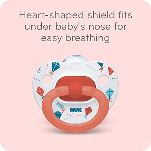 NUK Orthodontic Pacifiers, 0-6 Months, 4 Count (Pack of 1)
