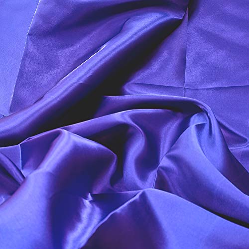 Satin Fabric for Costumes and Crafting 58 Inches Width by The Yard Entelare(Brillant Blue 5Yards)