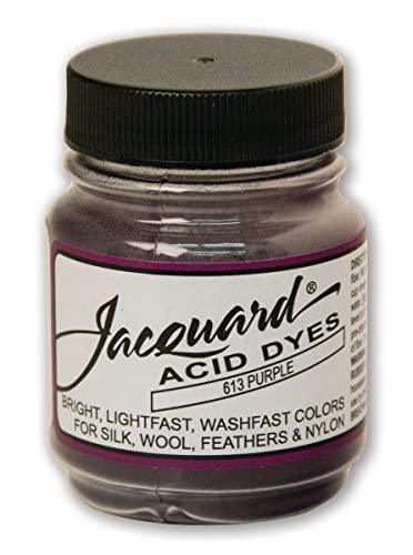 Jacquard Acid Dye - Purple - 1/2 Oz Net Wt - Acid Dye for Wool - Silk - Feathers - and Nylons - Brilliant Colorfast and Highly Concentrated